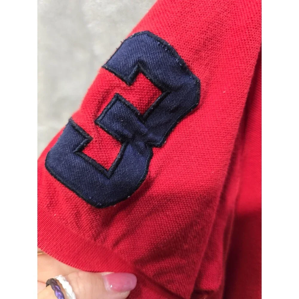 Polo Ralph Lauren Golf Shirt Triple-Pony 3 Red Custom Fit XL Y2K No. 67 RLPC